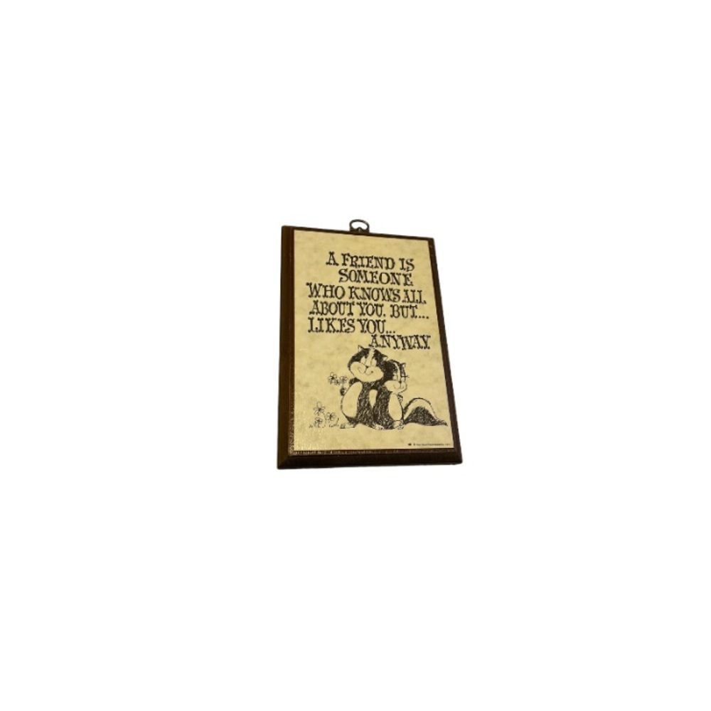 Vintage “Friendship” Novelty Placard from 1974